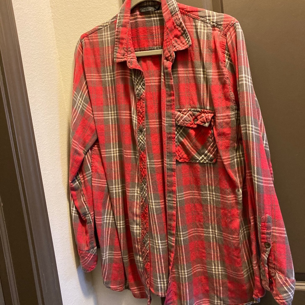 Topshop red flannel